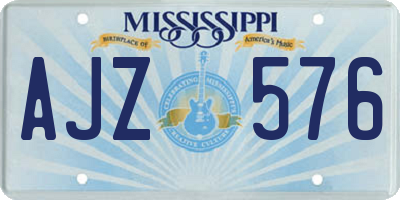 MS license plate AJZ576