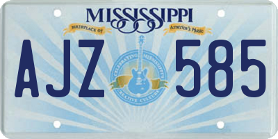 MS license plate AJZ585