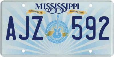 MS license plate AJZ592
