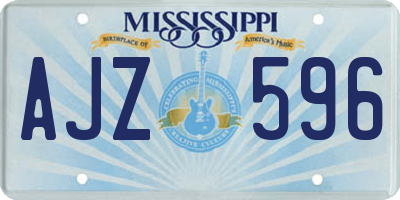 MS license plate AJZ596