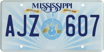 MS license plate AJZ607