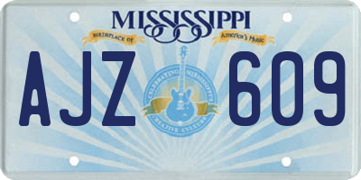 MS license plate AJZ609