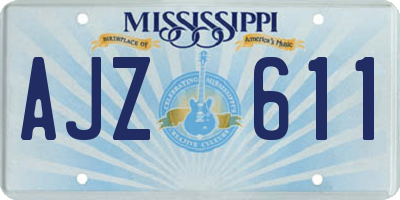 MS license plate AJZ611