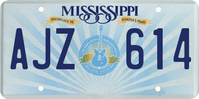 MS license plate AJZ614