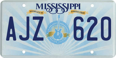 MS license plate AJZ620