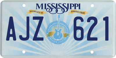 MS license plate AJZ621