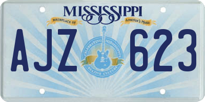 MS license plate AJZ623