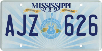 MS license plate AJZ626