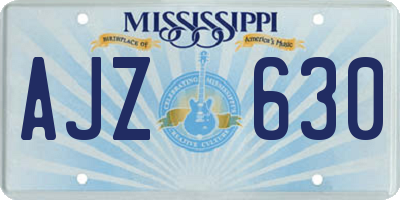 MS license plate AJZ630