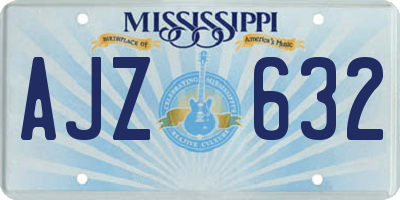 MS license plate AJZ632