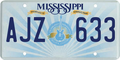 MS license plate AJZ633