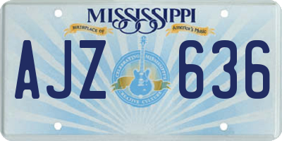 MS license plate AJZ636