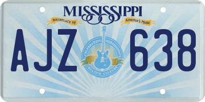 MS license plate AJZ638