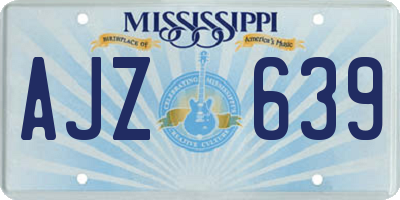 MS license plate AJZ639
