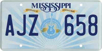MS license plate AJZ658