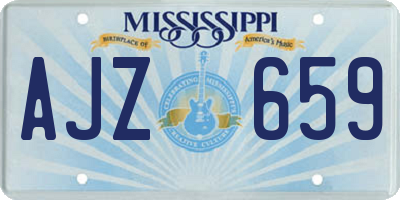 MS license plate AJZ659