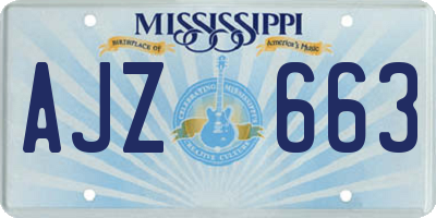 MS license plate AJZ663