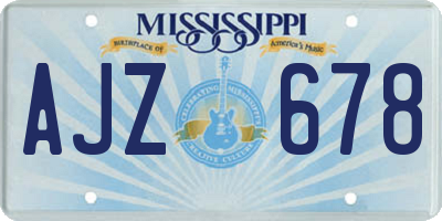 MS license plate AJZ678