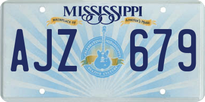 MS license plate AJZ679
