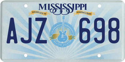 MS license plate AJZ698