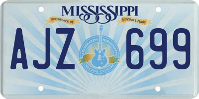 MS license plate AJZ699