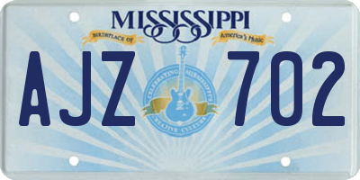 MS license plate AJZ702