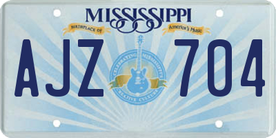 MS license plate AJZ704