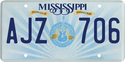 MS license plate AJZ706