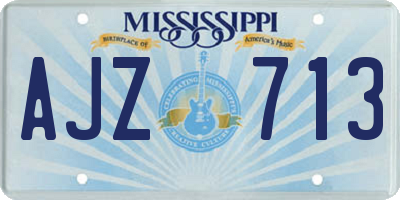MS license plate AJZ713