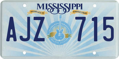 MS license plate AJZ715