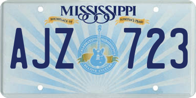 MS license plate AJZ723