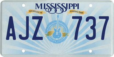 MS license plate AJZ737
