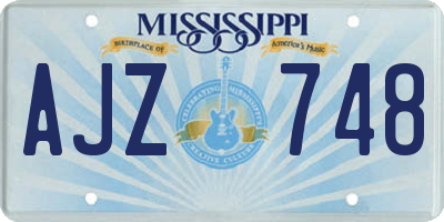 MS license plate AJZ748