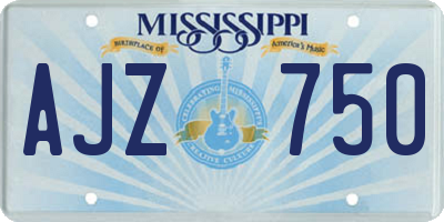 MS license plate AJZ750
