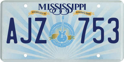 MS license plate AJZ753