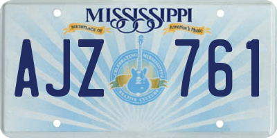 MS license plate AJZ761