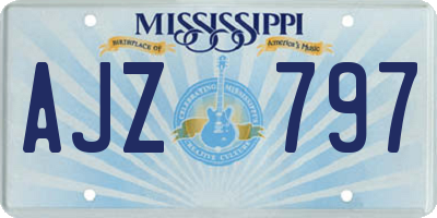 MS license plate AJZ797