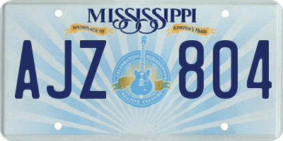 MS license plate AJZ804