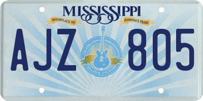 MS license plate AJZ805