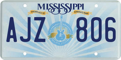 MS license plate AJZ806
