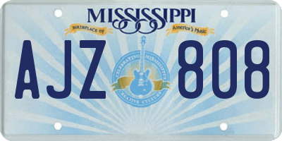MS license plate AJZ808