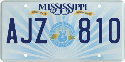 MS license plate AJZ810