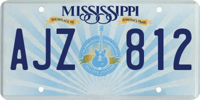 MS license plate AJZ812