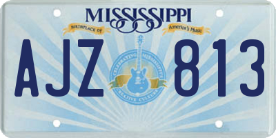 MS license plate AJZ813