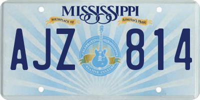 MS license plate AJZ814