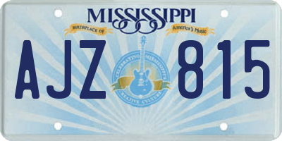 MS license plate AJZ815