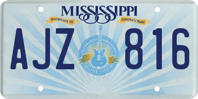 MS license plate AJZ816