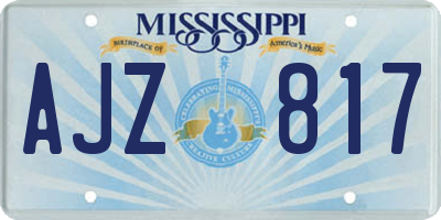 MS license plate AJZ817