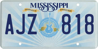 MS license plate AJZ818