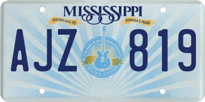 MS license plate AJZ819